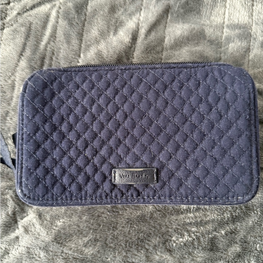 Vera Bradley Navy Quilted Zip Around Wallet Organizer